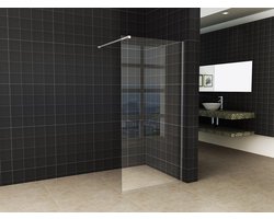 Wiesbaden Slim losse glaswand - 105x200cm - helder glas - 8mm - anti-kalk coating - zonder profiel en stabilisatiestang