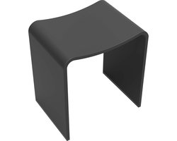 Wiesbaden Solid Surface Kruk 40x30x42,5cm Mat Zwart