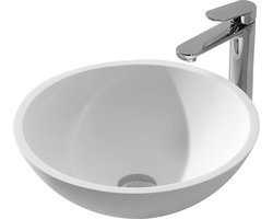 Wiesbaden Solid Surface opzetwastafel rond 430x430x130mm