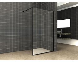 Wiesbaden Square Inloopdouche 10mm NANO 90 x 200 cm. - Mat Zwart