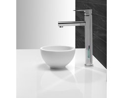 Wiesbaden Tessa solid surface opbouwfontein rond 20x20x11cm mat wit