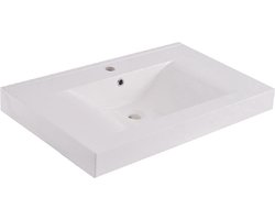 Wiesbaden Tigris losse kunstmarmer wastafel 80x46 wit