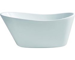 Wiesbaden Trapeze vrijstaand ligbad 150x72cm acryl met waste wit