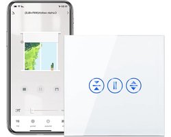 Wifi rolluikschakelaar voor jaloezieën en gordijnen - smart rolluik aanraakschakelaar - werkt met Alexa en Google Assistant - wit