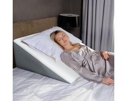 Wig kussen - Bed kussen - Comfortabel slapen - Extra breed ontwerp - 84 cm breed - Grijs