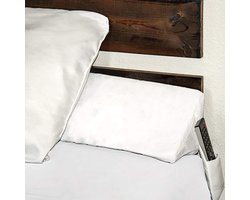 Wigkussen Bed - Matrasvuller Hoofdeinde - Bed Opvullen - Zijvak Afstandsbediening - Full - Wit