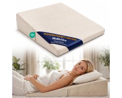 Wigkussen voor Bed en Bank 68x80 cm - Reflux Kussen & Matraswig voor Volwassenen – Bedwig Leeskussen Rugkussen Hoofdeinde Beenkussen – Matrasverhoger Hoes Wasbaar Oeko-Tex