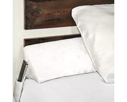 Wigkussen voor in bed - Driehoekskussen tegen kussenvallen met opbergruimte