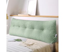 Wigvormig kussen voor bed en bank - Comfortabel leeskussen met afneembare hoes, groen