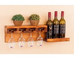 Wijn Display Rek - Muur Mount - Wijn Opslag - Houten Ambacht - Niet Gespecificeerd - Rood