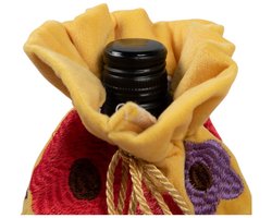 Wijn fles hoes Joy geel h37 x 12cm