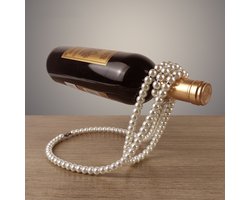 Wijn fles houder - Wijnrek - Wijnhouder- Decor - Parelketting