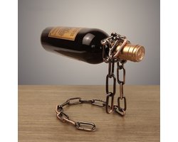Wijn fles houder - Wijnrek - Wijnhouder- Decor - stalen ketting