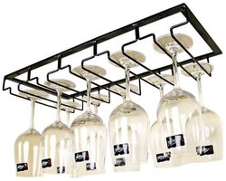 Wijn Glazen Rek - Hanging Wine Glass Rack - 22.5*50cm Industrieel Ontwerp - 1 - Black