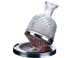 Wijn karaf 360° draaibare kristallen decanter - 15 l - rode wijn beluchter - glazen decanteerkaraf - kleine wijnkaraf met geschenkdoos