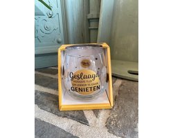 Wijn - water glas / Geslaagd Hoogste tijd om lekker te gaan genieten / wijnglas / waterglas / leuke tekst / moederdag / vaderdag / verjaardag / cadeau