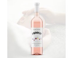 Wijnetiket | Na negen maanden .... PROOST! - kraamcadeau - kraamcadeautje - baby op komst - zwanger - gepersonaliseerd