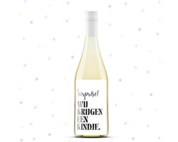 Wijnetiket | Surprise! Wij krijgen een kindje - zwangerschapsaankondiging - baby op komst - zwanger