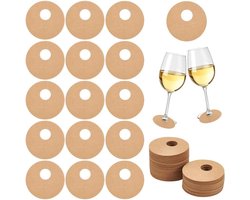 Wijnetiketten - Labels voor Wijnglazen - Drinkmarkers - DIY Drank Identificatie - Champagne Tags - Papier Tags - Ronde Wijn Labels - Blanco Charms - Papier Cirkel Tags - Geschikt voor Feesten - Decoratie in Gevarieerde Kleuren