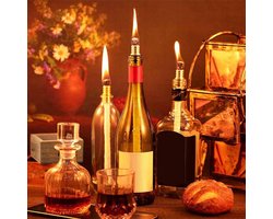 Wijnfles fakkellonten - 10 stuks - messing houder - DIY fakkels