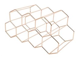 Wijnfleshouder - Vrijstaand, Tafel, Aanrecht, voor Bar, Wijnkelder, Woonkamer, Keuken, Kelder (Roségoud)