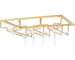 Wijnglas Opknoping Wijnglas Rack Creatieve Ondersteboven Champagne Glazen Rek Huishoudelijke Wijnkast Opknoping Glazen Rack Voor Bar Keukenkasten (Color : Gold)