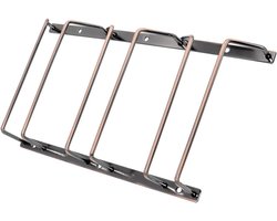 Wijnglazen rek voor onder kast - 18 cm metalen houder voor 9 glazen met koperen afwerking