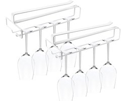 Wijnglazen rekken - Hangend glaswerk rek houder - Champagne glazen opslag organizer - Wit