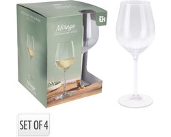 Wijnglazen Set van 4 - 380 ml - Glazen voor Rode en Witte Wijn - Helder Glas
