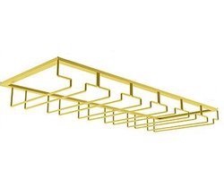 Wijnglazenhouder - Goud - 18 Glazen - 60 cm x 22,5 cm x 6 cm - Wijnglazenrek - Wijnglazenhouder Ophangrek - Glasophangrek - Glazenrek - Wijnglazen houder - Wijnrek