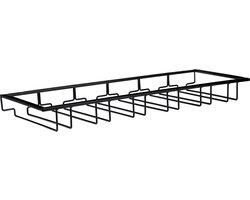Wijnglazenhouder - Zwart - 18 Glazen - 60 cm x 22,5 cm x 6 cm - Wijnglazenrek - Wijnglazenhouder Ophangrek - Glasophangrek - Glazenrek - Wijnglazen houder - Wijnrek