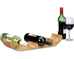 wijnhouder - bamboe - flessenhouder - 6 flessen - 8 x 47,5 x 11,5 cm - liggend