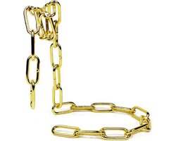 Wijnhouder ketting - flessenhouder - zwevende fles - wijnrek - decoratie - stevig - kerst - cadeau - chain - goud