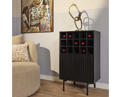 Wijnkast Madison 55 cm - zwart