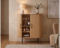 Wijnkast Nola eikenhout - Naturel - 100x40x118 cm