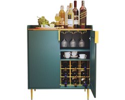 Wijnkast – Wijnrek – Barmeubel – Opbergkast – Buffetkast – Vintage Houten Design – Geschikt Voor 9 Flessen – Verstelbare Planken