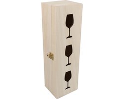 Wijnkist, Hout, 1 fles, Houten kist, Wijn, Wijnfles, Wijncadeau, Lekker Wijnen