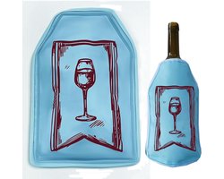 Wijnkoeler - Blauw - Koelmanchet voor Flessen - Waterdicht Materiaal - Voor Feestjes en Picknicks