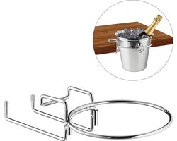 wijnkoeler houder - tafelbeugel voor ijsemmer 18 cm - ruimtebesparend - zilver