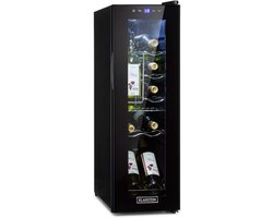 Wijnkoeler met 32 Liter Capaciteit voor 12 Flessen - Temperatuur van 5-18 °C - Vrijstaand en Met Glazen Deur