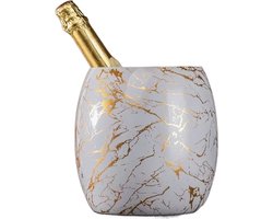 Wijnkoeler Rvs 3,6L Goud Wit Marmer Patroon Voor Champagne,Wijn Etc