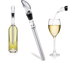 Wijnkoeler Staaf - Wijnkoelerstaaf - Wijnkoeler - Wijn koeler - Wijn staaf - Stick - Wijnschenker - Schenktuit - RVS - Geschikt voor elke wijnfles - Cadeauverpakking