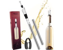 Wijnkoeler Stick - 2x Koelstaven - Wijn Koeler Staaf - Koelstaaf voor wijn - Kerstcadeau - Beluchter - Foliesnijder - Wijnaccessoires - Wijn koelen - Qwality