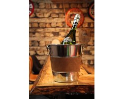 Wijnkoeler - Wijn koeler - Champagne koeler - Koeler -Cooler - RVS - Champagne emmer - Bar decoratie - Wijn emmer- Wine - Wijn - Luxe wijn koeler - 20cm - Cave & Garden