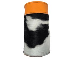 Wijnkoeler-Wijnaccessoires-Uniek van 100% natuurlijk leer van koeienhuid-Met rvs binnenkoeler