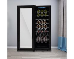 Wijnkoelkast - Flessenkoeler - Wijn bewaren - Nauwekeurige temperatuurregeling - 76 liter - Zwart