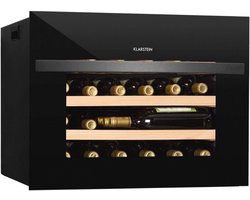 Wijnkoelkast met Glazen Deur voor 24 Flessen - Stille Drankkoelkast met Alsynm Temperatuur 5-22 °C - Perfect voor Witte, Rode en Prosecco Wijnen