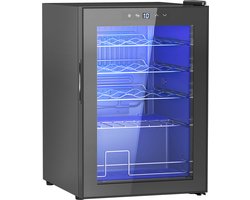 Wijnkoelkast - Wijnklimaatkast - Drankenkoelkast - Wijnkast – Compressor – Touchscreen – Anti-UV glas - LED-verlichting - Keuken - 45x43x64 cm - 20 flessen - Zwart