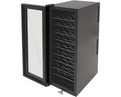 Wijnkoelkast - Wijnkoeler - Wijn bewaren - Compressorkoeling - 90 liter - Zwart