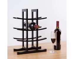 Wijnrek - 12 Flessen - Bamboe - Zwart
